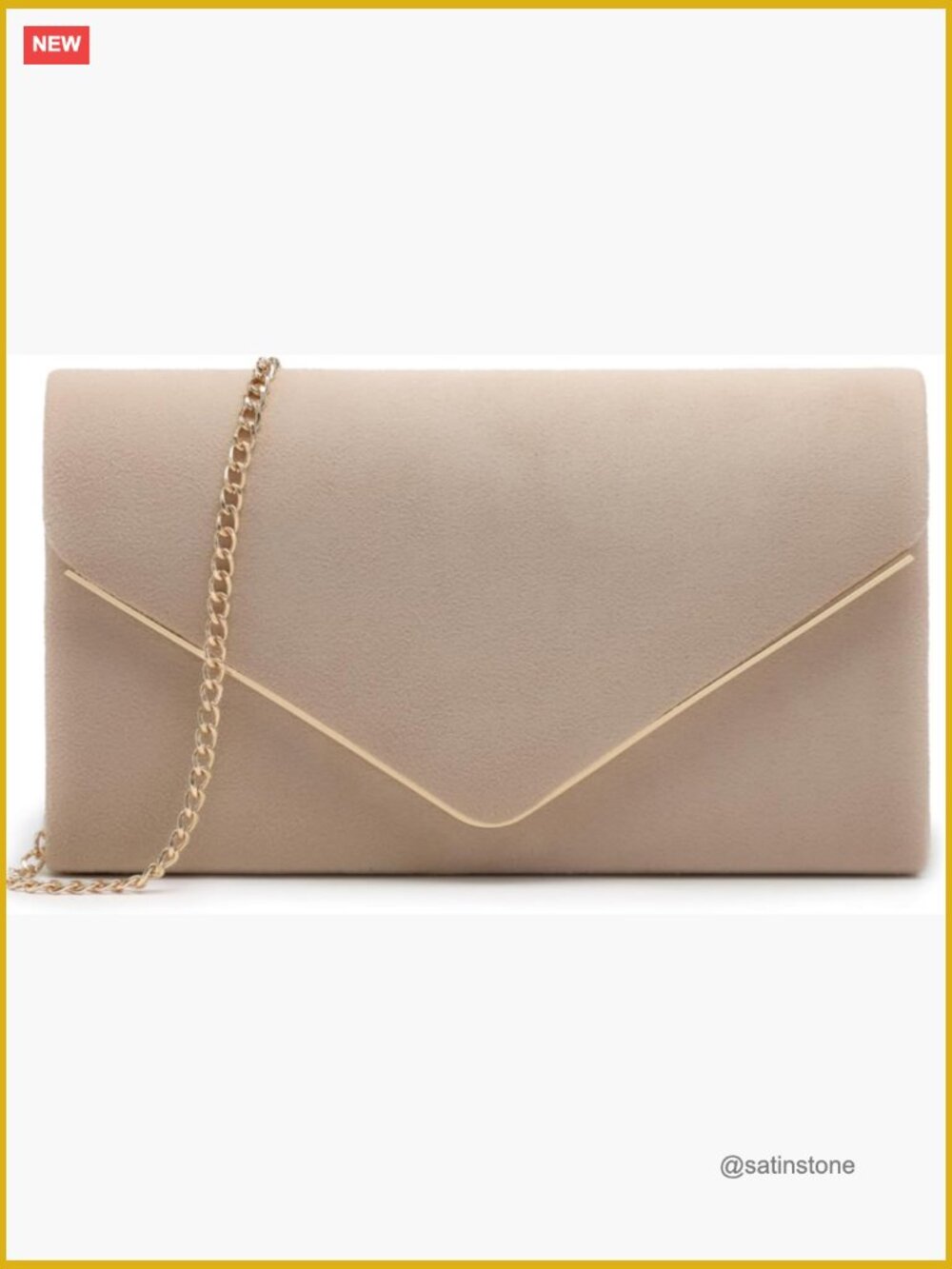 Faux Suede Evening Clutch with Removable Chain Strap for Formal Events